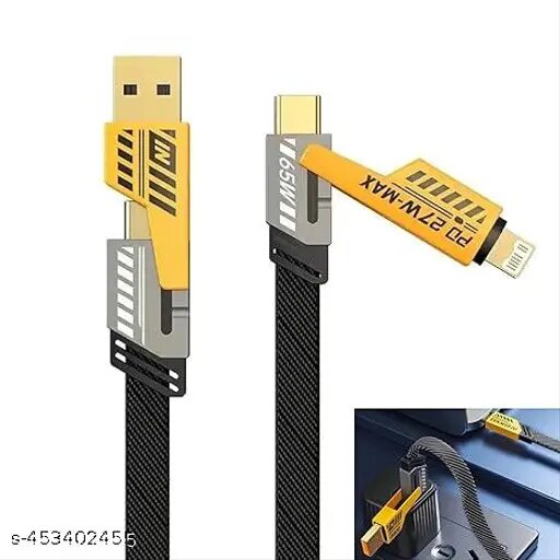 4 in 1 65W Type C to C ,USB to C C to Lightening Cable