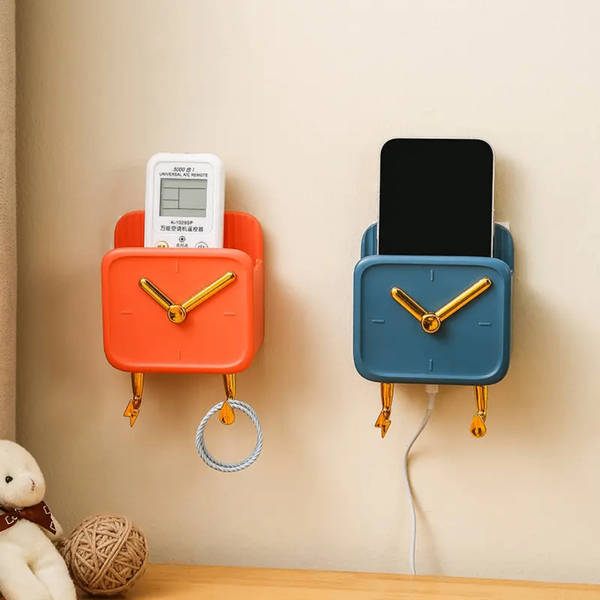 Étagère Murale avec Crochet Design Horloge