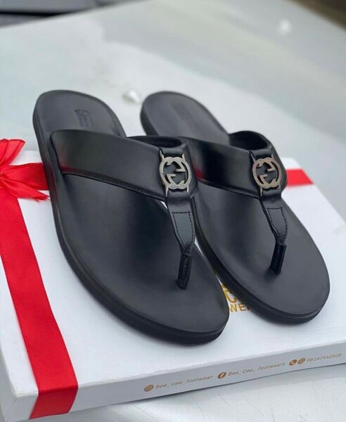 Leather slippers