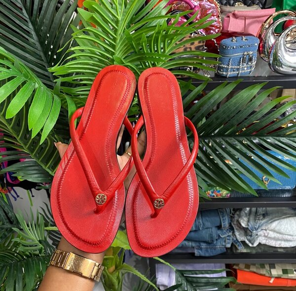 Tory Leather flip flops