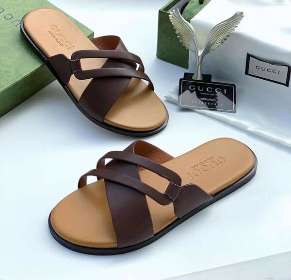 Leather slippers