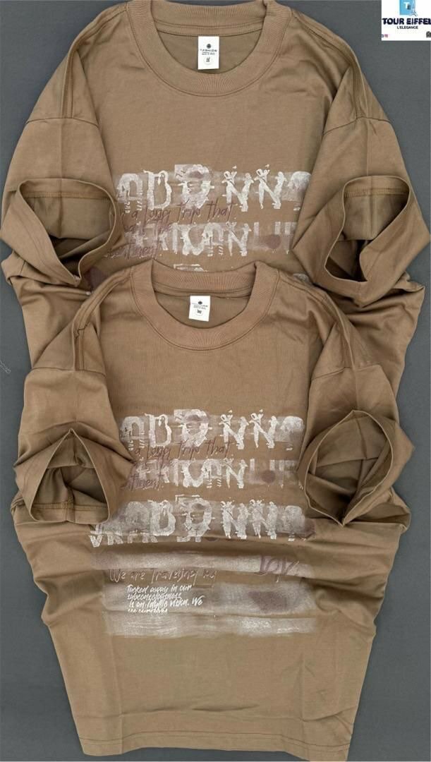 T-shirt unisexe marron imprimé