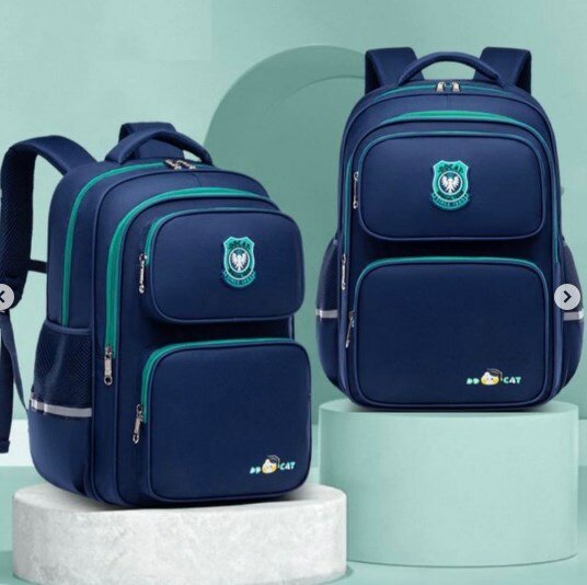 Backpack blue with green locks