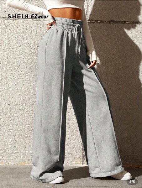 Joggings large en coton gris