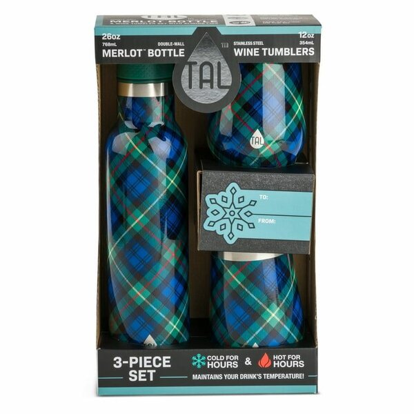TAL Stainless Steel 26 fl oz Merlot Bottle and 12 fl oz Wine