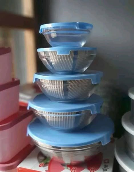 blue set of plates