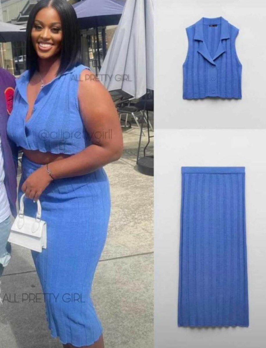 Ensemble deux pièces bleu femme