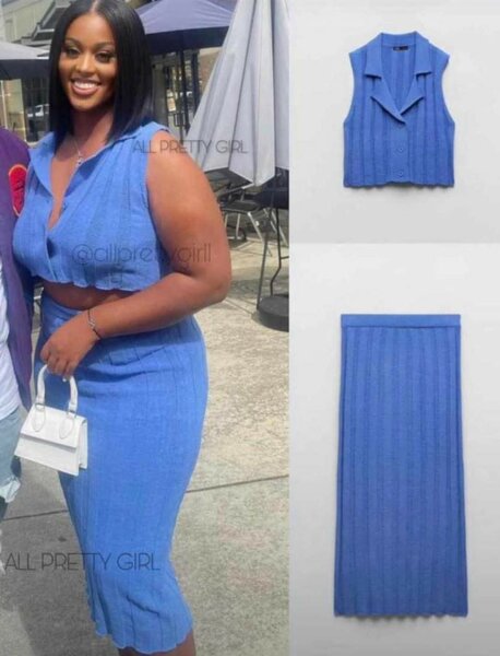 Ensemble deux pièces bleu femme