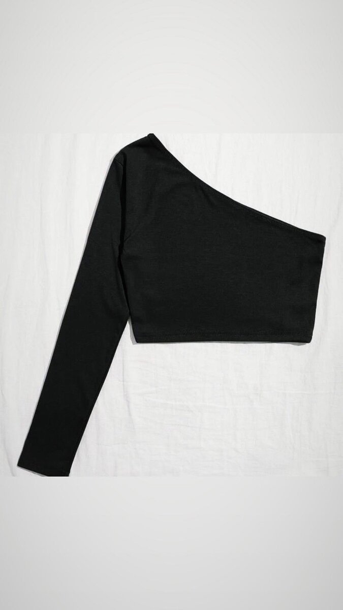 Top noir asymétrique mode