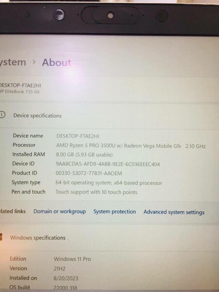 HP ELITEBOOK 735 G6