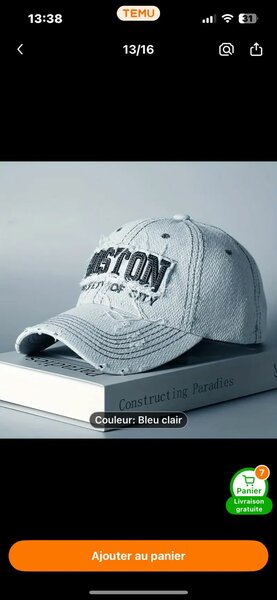 Casquette unisexe tendance