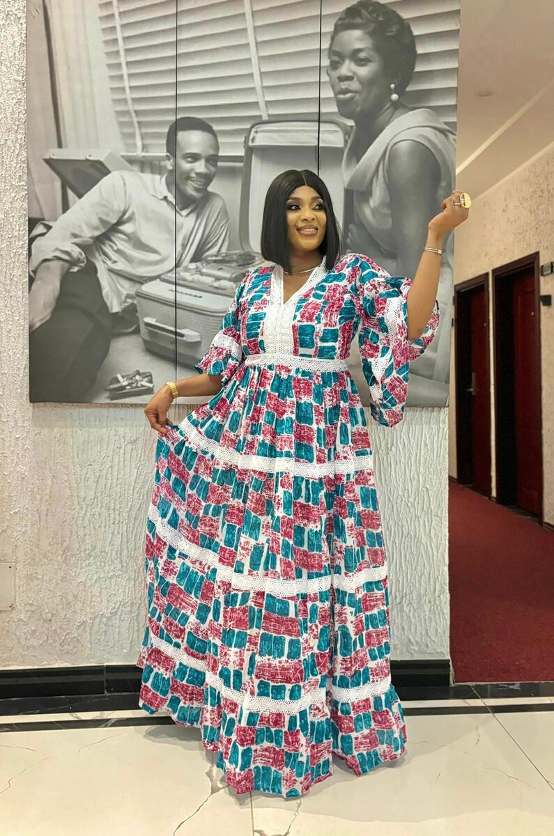 BOUBOU VOILE COTON SÉNÉGALAIS vert rouge
