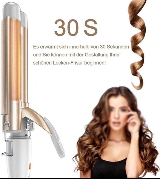 Fer à friser professionnel en céramique, Triple baril, pour
