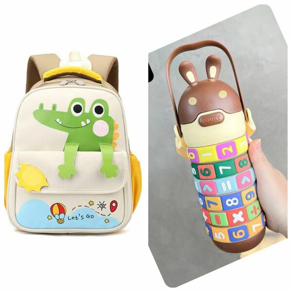 Sac à dos enfant et thermos