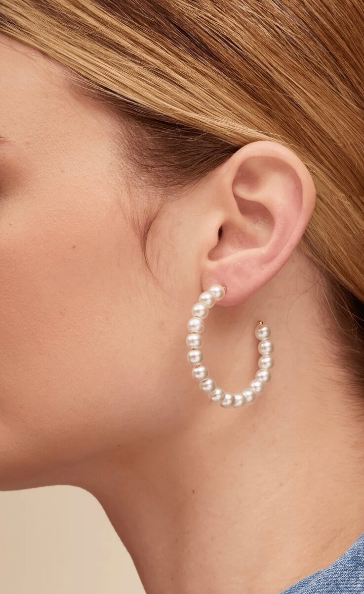 Pearl hoop earrings