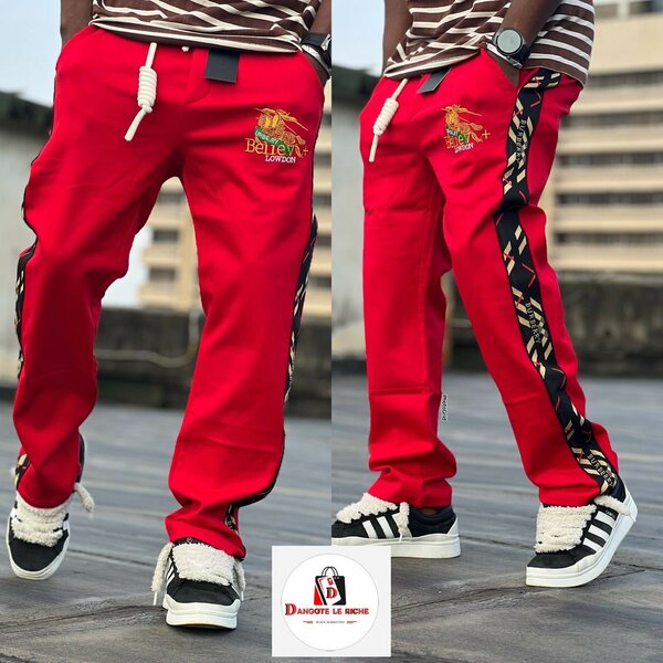 Pantalons de jogging rouges tendance