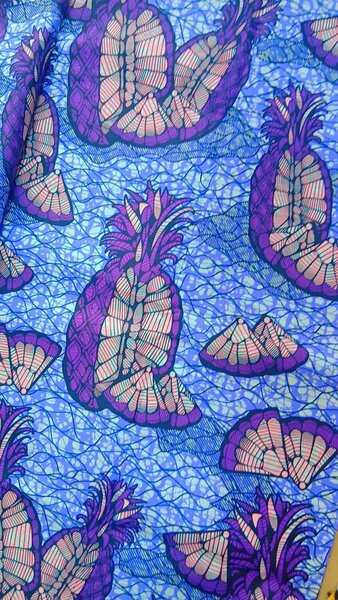 Tissu imprimé ananas violet