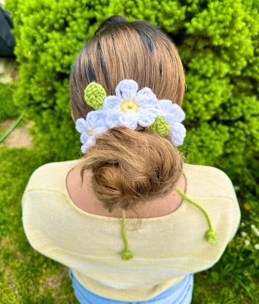 Élastique fleur crochet coloré