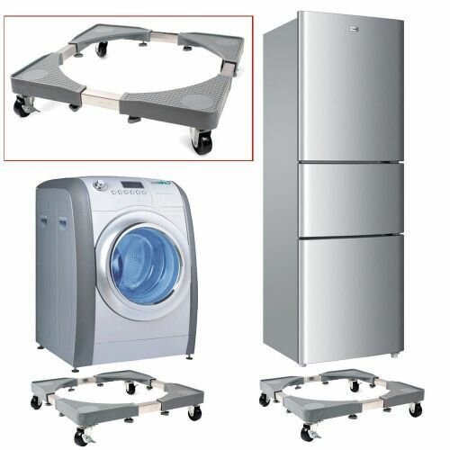 Leo Star Support Pour Sèche-Linge Congélateur Avec 4 Roulettes-Charge Supportable 1 - Ajustable - Noir