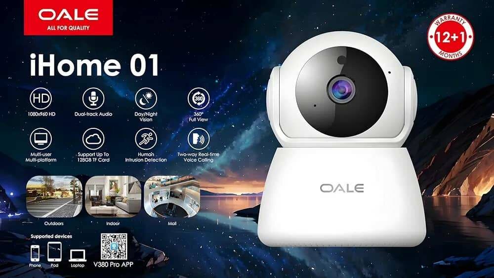 Camera de sécurité domotique avec vision nocturne,960p