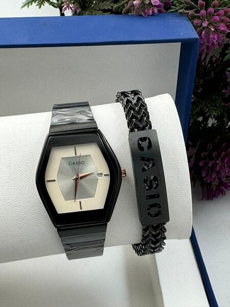 Casio Chain Watch And Bracelet Set