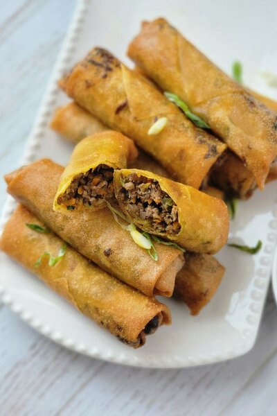 creamy donuts, spring rolls