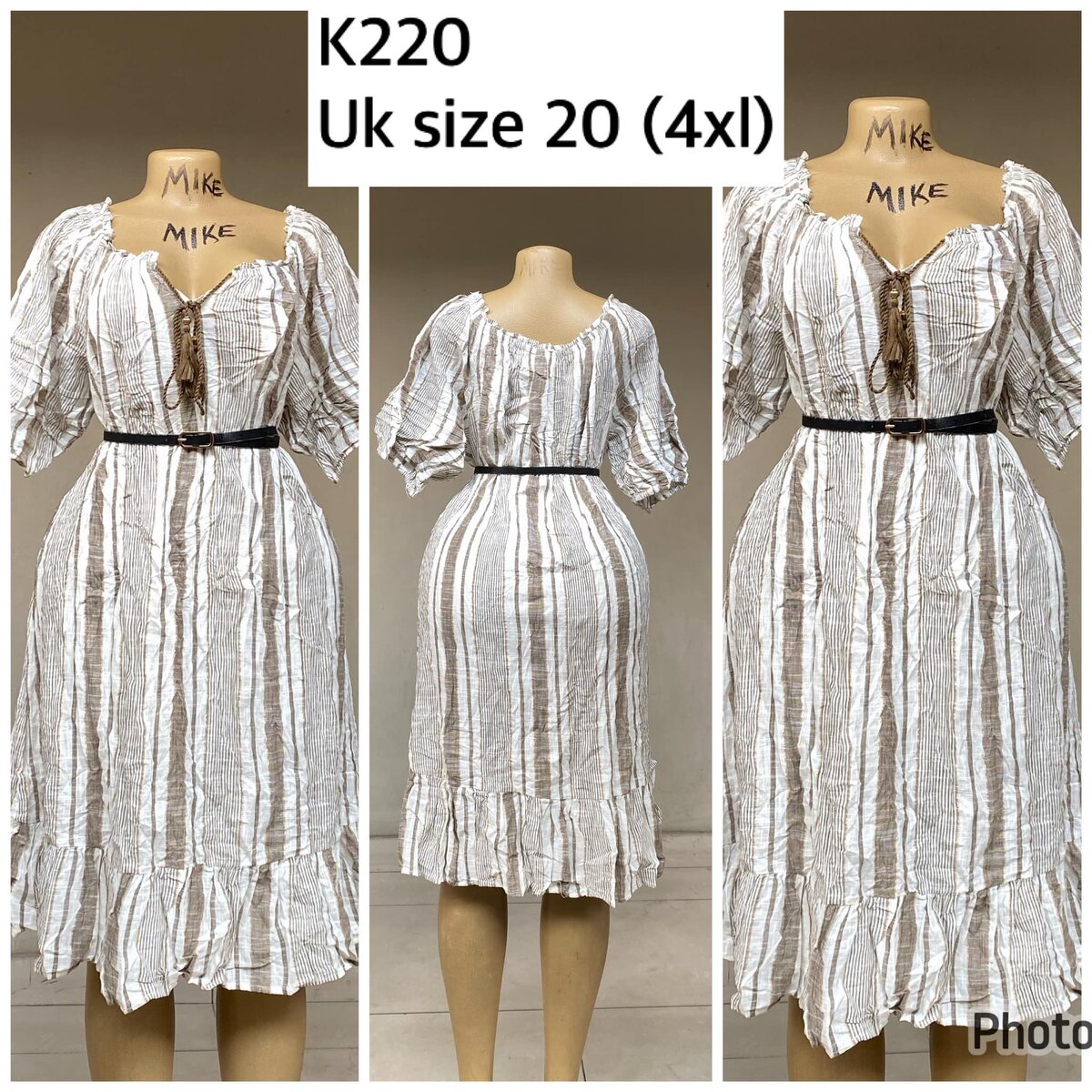 white striped dress