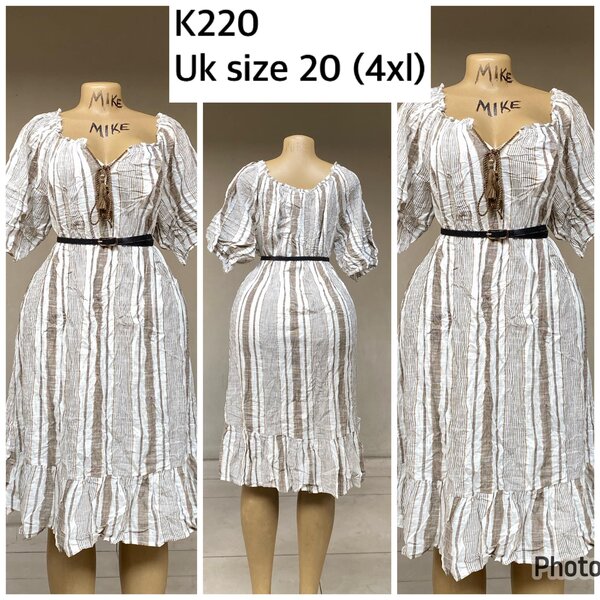 white striped dress