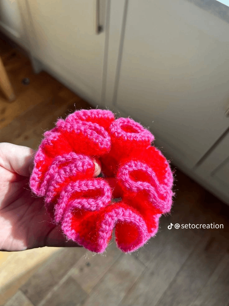 Chouchou en crochet coloré