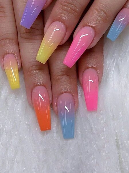 Pres on nail long