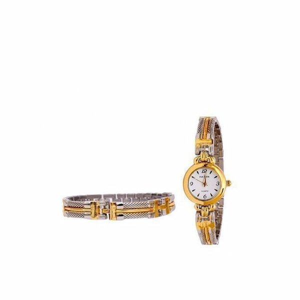 Pak Fook Ensemble Montre ET Bracelet Femme SB - Argent/Or