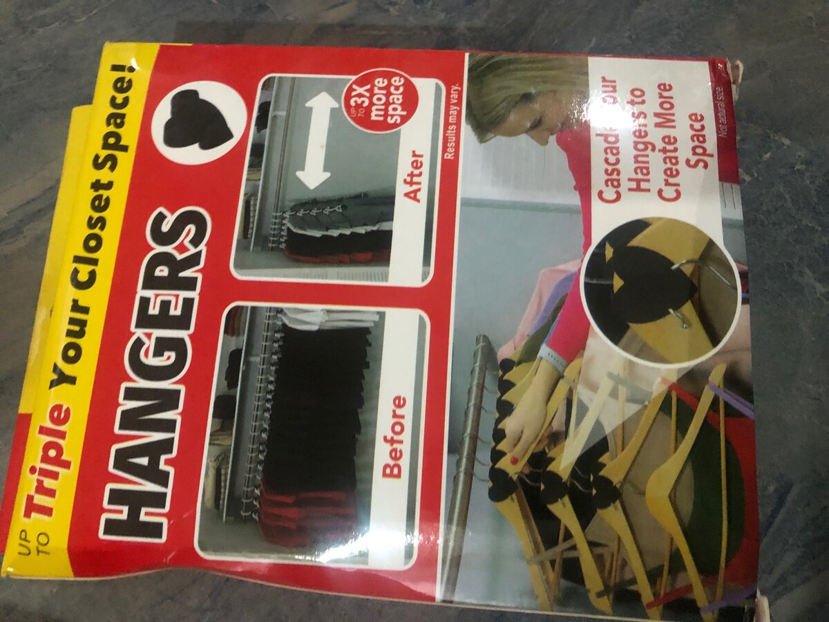Closet hangers.