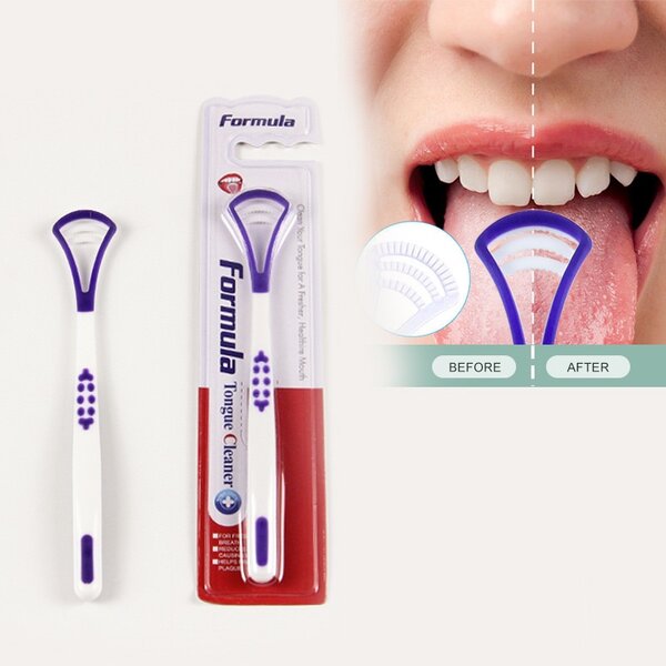 Silicone tongue scrapper