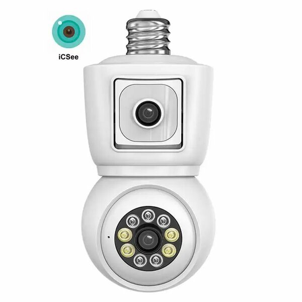 Dual Lens Ptz icsee App bulb Cctv Camera