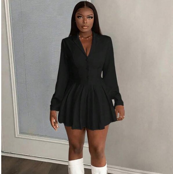Robe chemise élégante noire