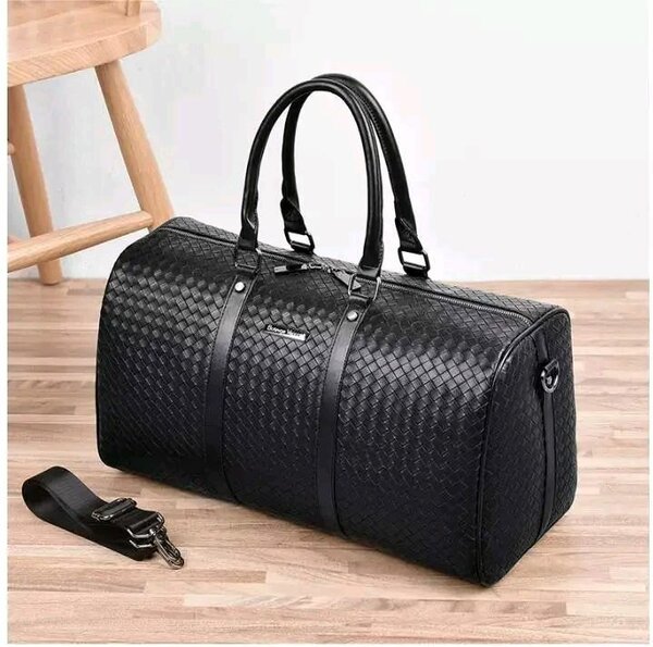 Sac de voyage en cuir tressé