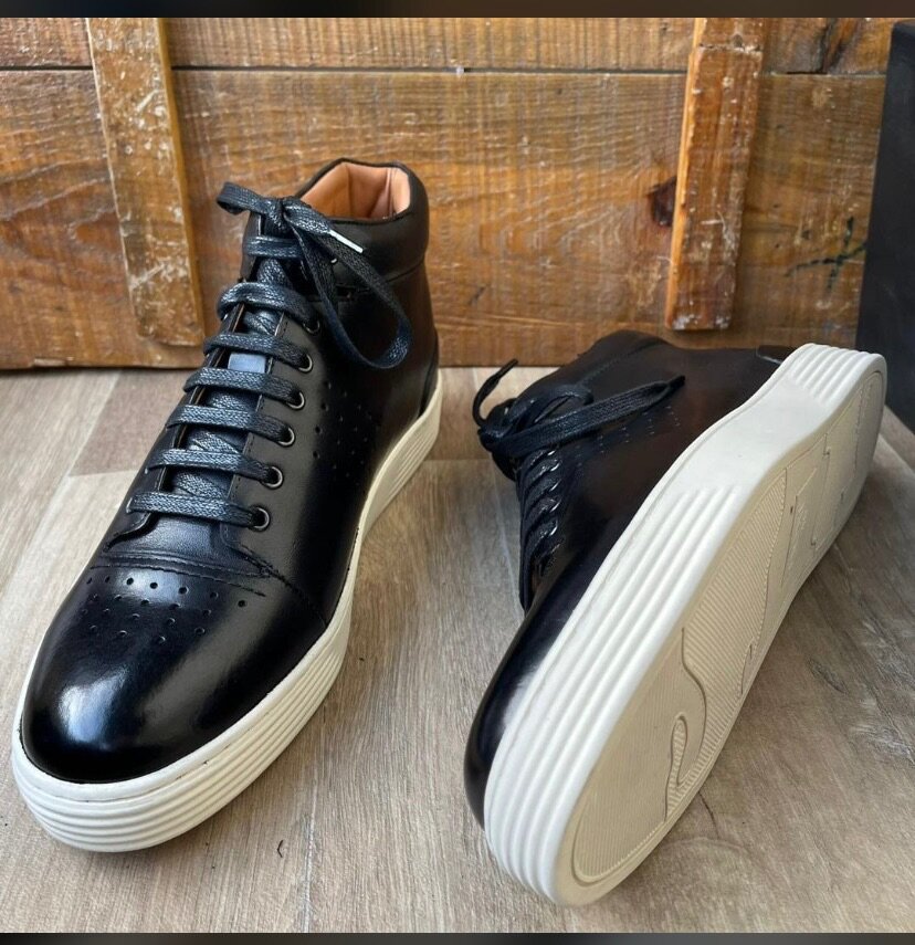 Baskets montantes cuir homme