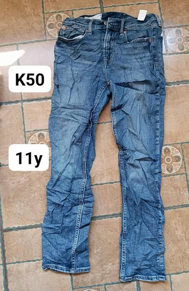blue straight jeans