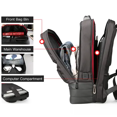 Black Gamme Anti-Theft Waterproof Laptop Backpack