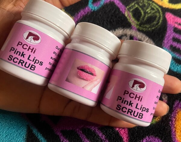 Pink lips balm and scrub