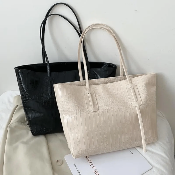 Sac fourre-tout en cuir embossé pour femmes