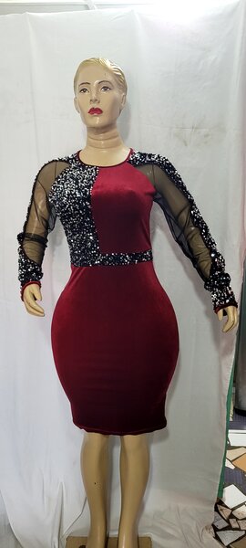 Robe de soirée en velours brillant