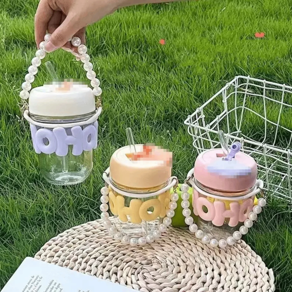 Mignon Bocal en Verre avec Paille