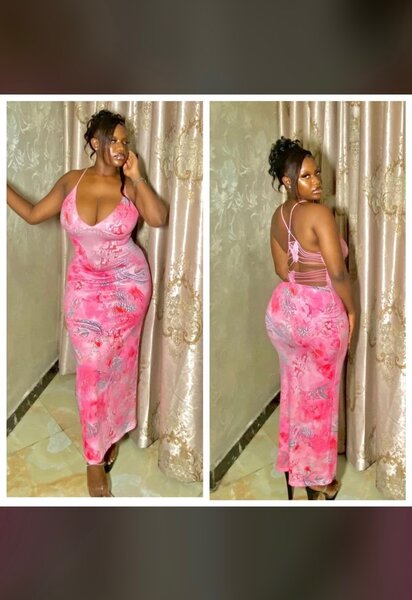Robe longue florale rose