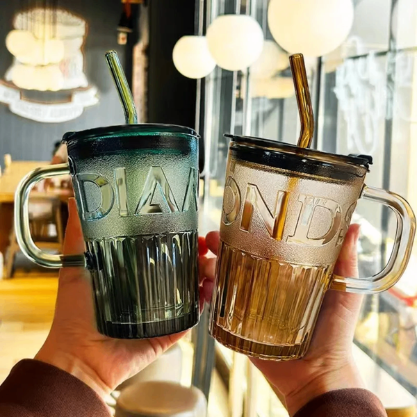 Tasse en Verre avec Paille