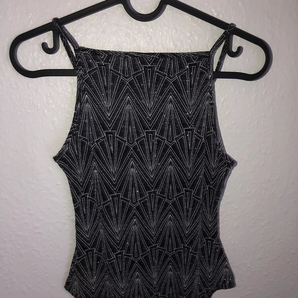 H&M Divided Silver Glitter Pattern Bodysuit