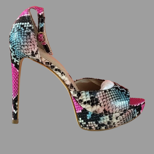 Sandales à talons hauts python femme