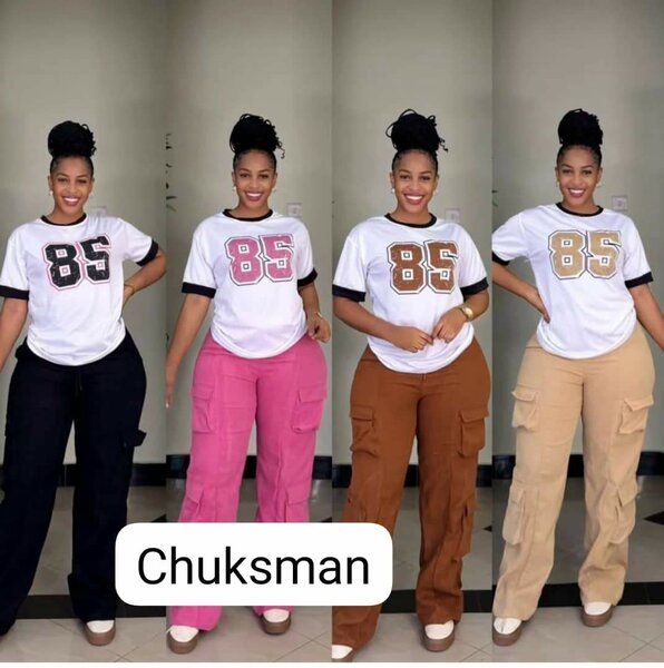 T-shirt femme 85 avec pantalon cargo