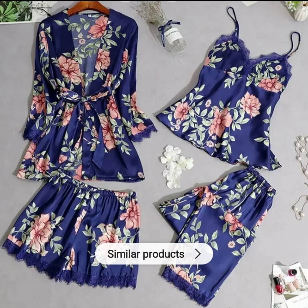 Ensemble de Pyjama Satin Floral