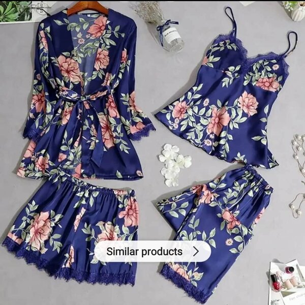 Ensemble de Pyjama Satin Floral